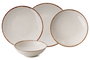 Hermia GBSATN24KY458KH Vajilla de Porcelana 24 Piezas Blanco y Marrón